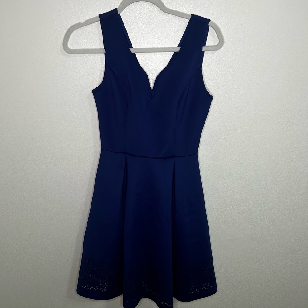 NWT Francesca's Alya blue skater skirt royal blue dress